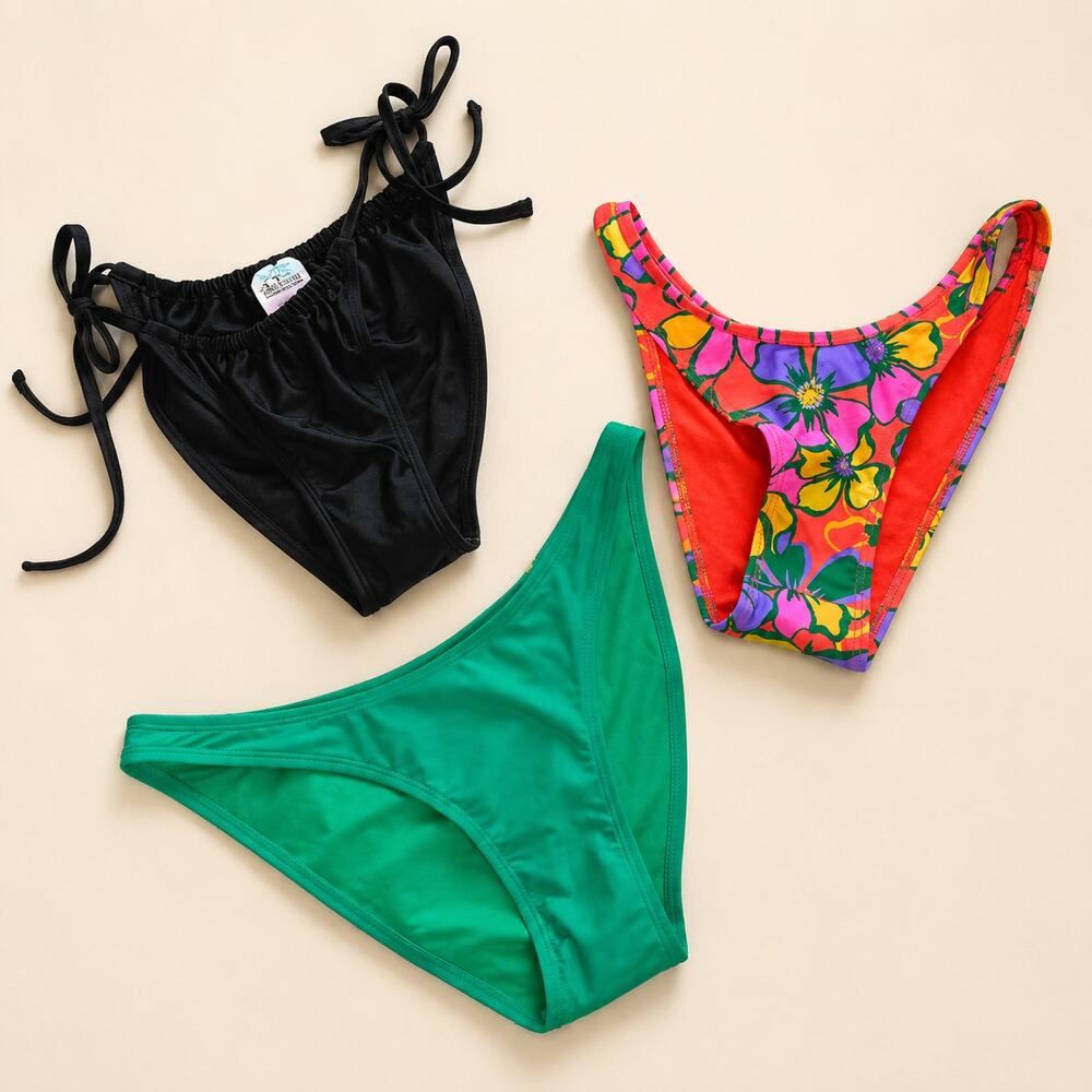 Wild Fable Bikini Bottom Bundle of 3 NWT Size Small High Leg Cheeky Swimwear